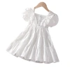 Children's summer 2023 new style girls' princess dress, stylish puffed sleeves, summer pure cotton versatile princess dress Item Picture